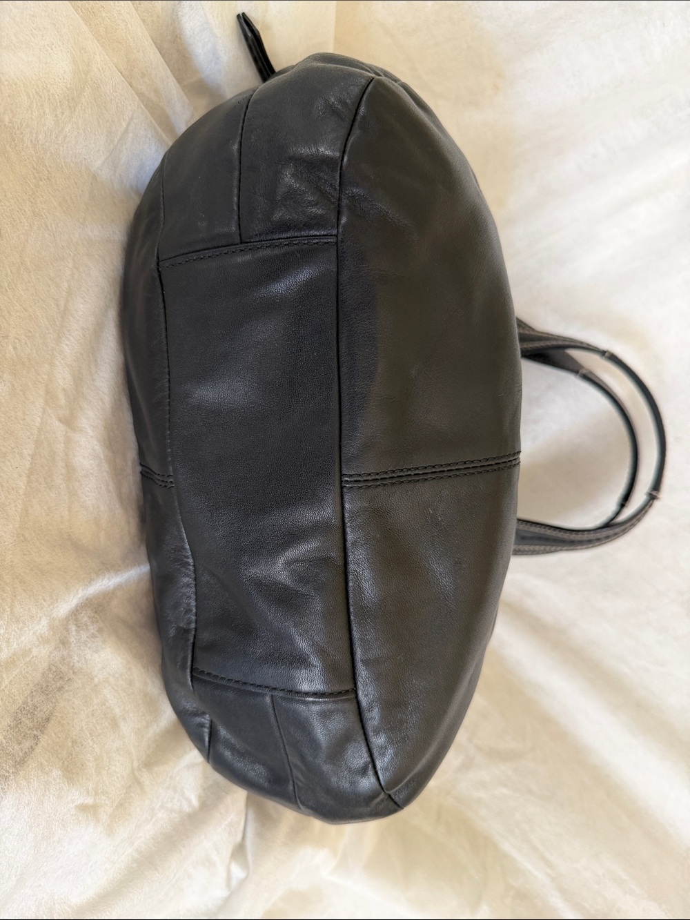 Coach Black Leather Shoulder Bag with Buckle Accent - Picture 5 of 9